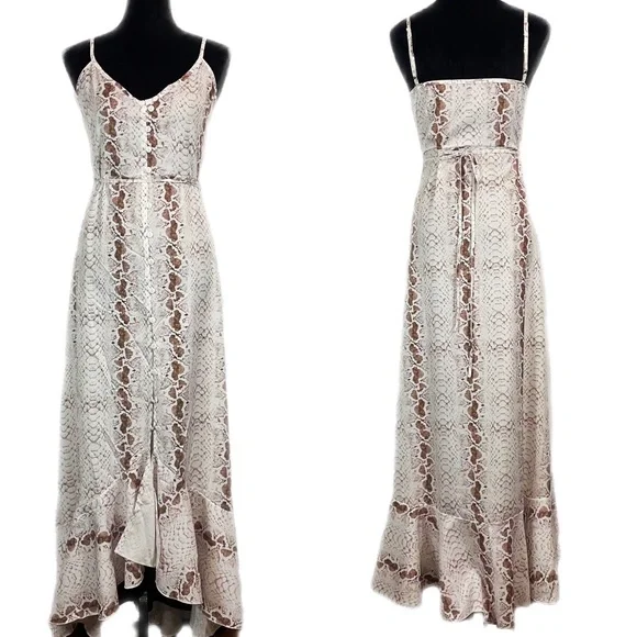 NWT - October Love Snakeskin Sun Dress in White/Beige - Picture 2 of 8